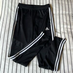 Adidas Women’s Black Track Pants with White Stripes